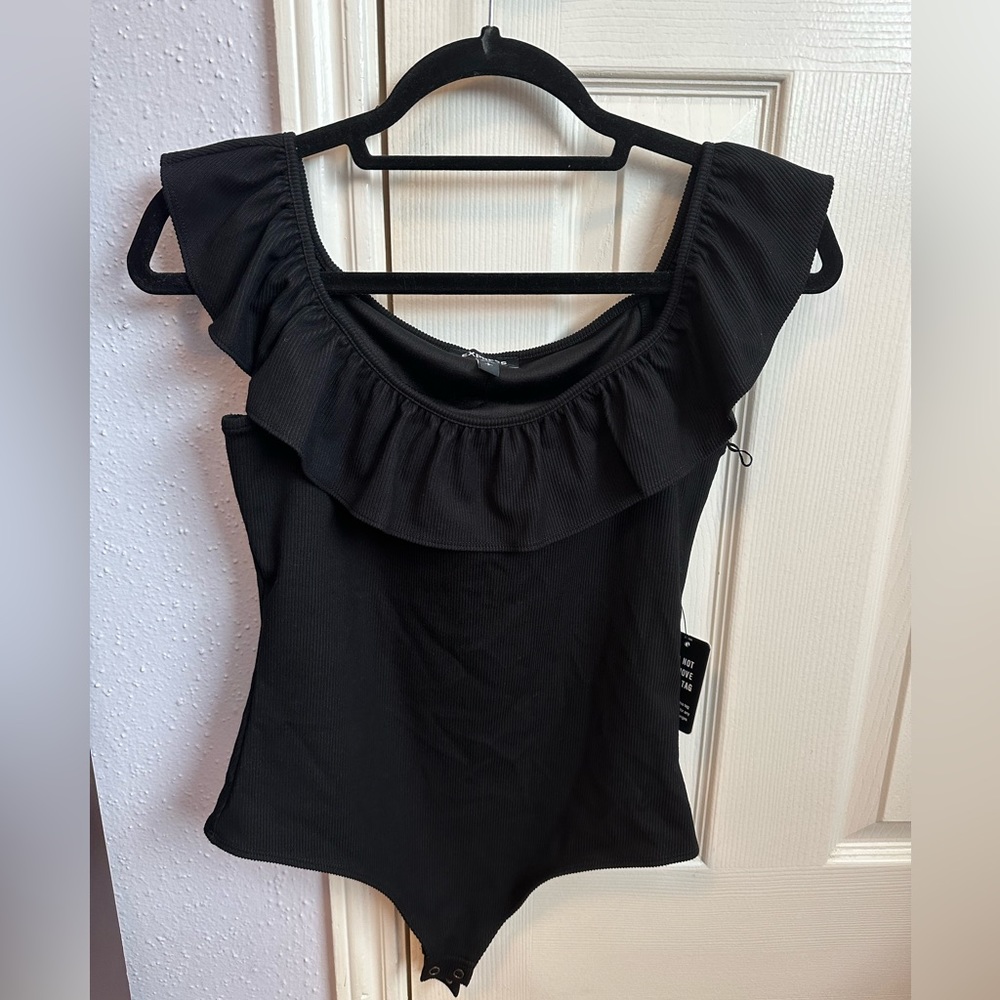 Express black off the shoulder bodysuit